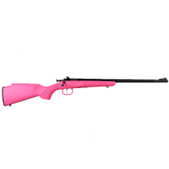 Crickett KSA2220 Youth 22 LR Caliber with 1rd Capacity, 16.12" Barrel, Blued Metal Finish & Pink Synthetic Stock Right Hand (Youth) (G70342)