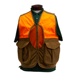 Boyt Waxed Cotton Upland Vest, Orange & Brown